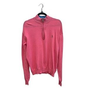 Bobby Jones Men's‎ Pink Vintage 1/4 Zip Retro Knitted Golf Sweater 100% Cotton L